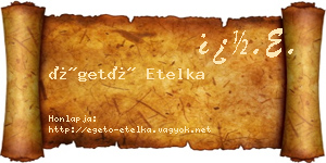 Égető Etelka névjegykártya